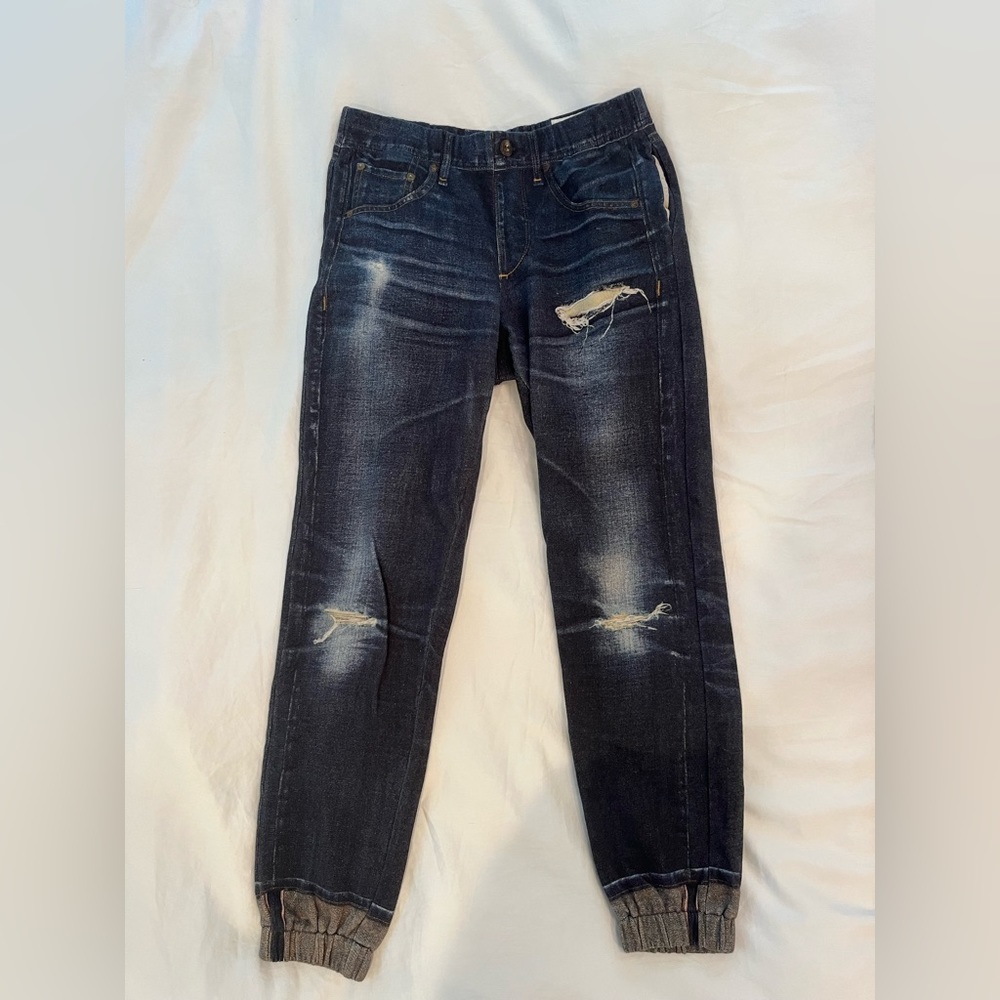 RAG & BONE Miramar Distressed Denim-Look Sweatpants Joggers